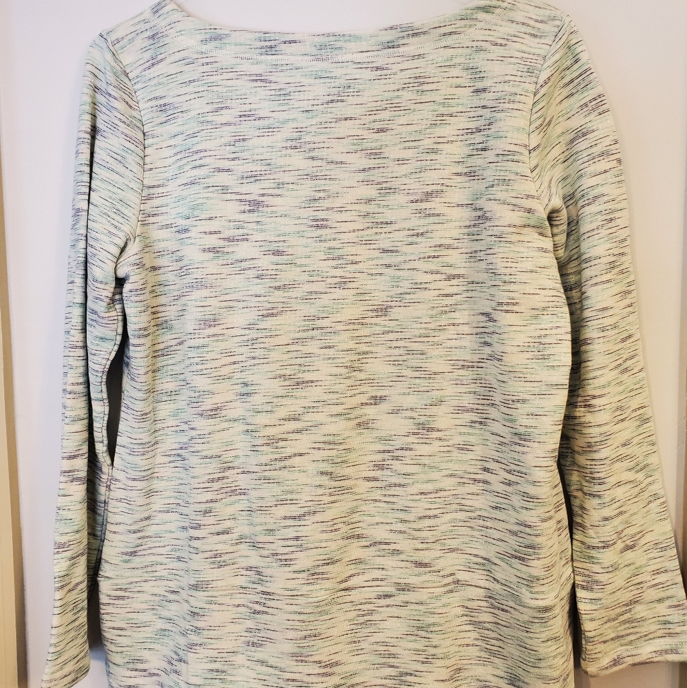 T By Talbots Size Large Green Heathered Top Nwt - image 4